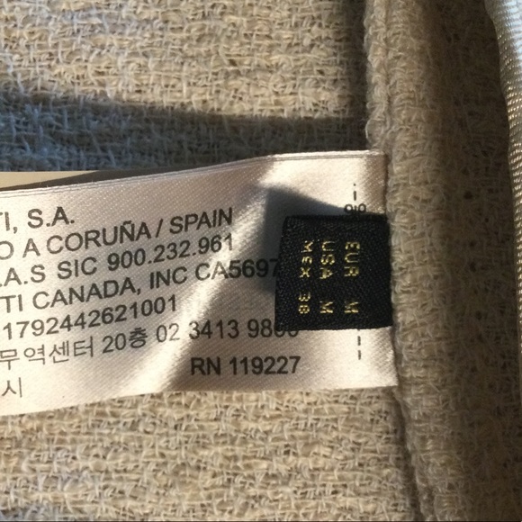 MASSIMO DUTTI Beige Open Front Belted 100% Linen Jacket - Picture 2 of 7